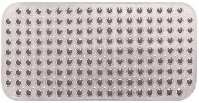 TIKE SMART Medium Non-Slip Bathtub & Shower Mat 31x16 (Smooth/Non-Textured Tubs Only) Safe, Clean, Machine-Washable, Superior Grip&Drainage, Vinyl, Transparent Gray (Grey) - Image 2